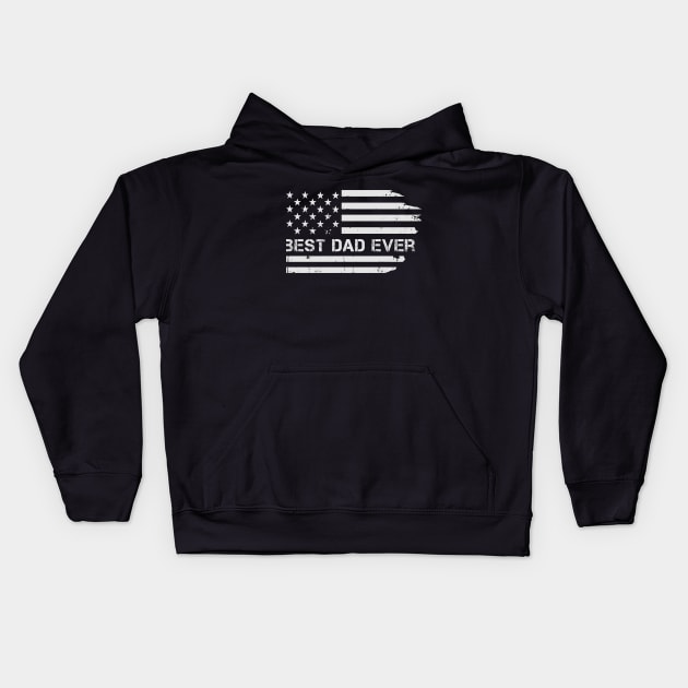 Best Dad Ever USA Flag Father's day gift Kids Hoodie by CoolFuture